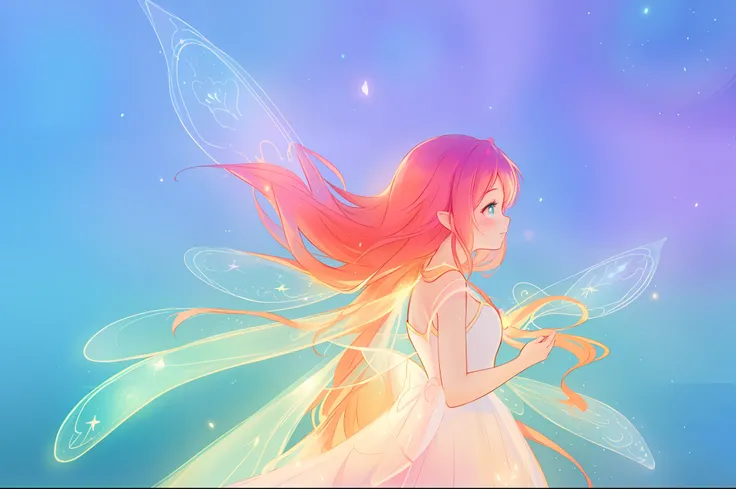 beautiful girl in sparkling glowing dress, glowing fairy wings, inspired by Glen Keane, inspired by Lois van Baarle, disney art style, by Lois van Baarle, glowing aura around her, by Glen Keane, jen bartel, glowing lights! digital painting, flowing glowing...