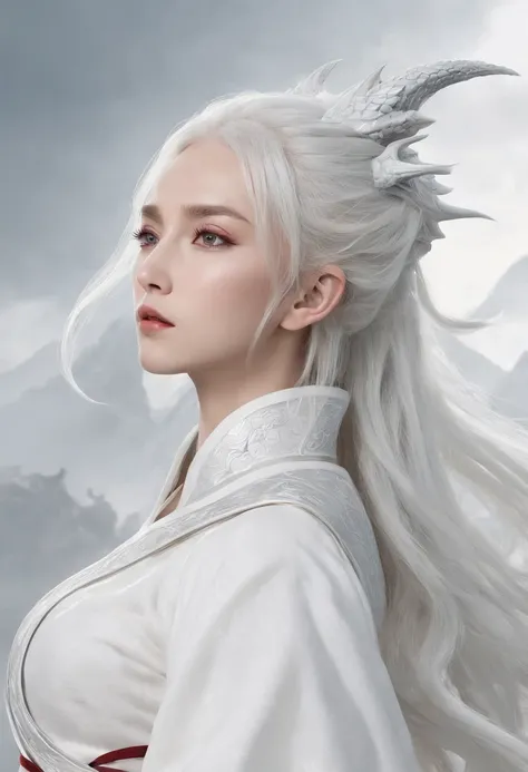 Cirilla Fiona Elen Riannon，动态照明，art  stations，poster for，Volumetriclighting，Very detailed faces，4k wallpapers，Award-Awarded，1 girl with white hair，He has a delicate and beautiful face，long hair flowing，horse tailed，Fringed Hair Ornament，Dynamic perspective...