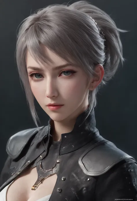 Final Fantasy XV character Ellania, Highest image quality，Outstanding details，超高分辨率，（Fidelity：1.4）, Favor the details，Dragon Knight，Cloak, She has a delicate and beautiful face,Raised sexy，cyber punk perssonage，Futuristic，mechanically aesthetic，Virtual Eng...