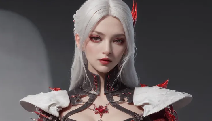 Aranea Highwind，Highest image quality，Outstanding details，超高分辨率，（Fidelity：1.4）, Favor the details，closeup cleavage，dawn，Snow，winter，Behind it is the wizards sword，He has a delicate and beautiful face，（（Red and white semi-mechanical body：1.8）），Raised sexy，f...