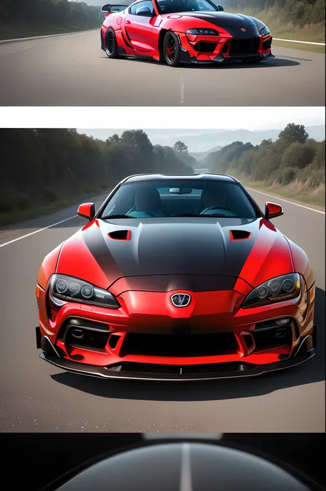 4k pixel red Supra car full animated not creat in the world anyone without ne