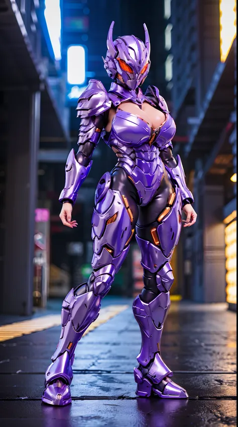 (nsfw:0.7), KAMEN RIDER DRAGON KNIGHT, HUGE BOOBS, BATTLE ARMOR FULL SUIT, (CLEAVAGE), TRANSPARANT, TALL LEGS, STANDING, THICK BODY, MUSCLE ABS.