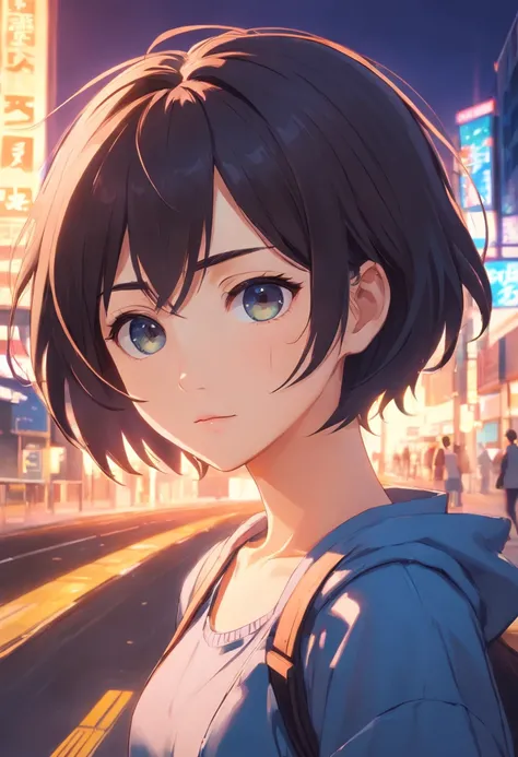 {Masterpiece},{Best quality},{1girll},nakeness ,Cute, Amazing, Beautiful detailed eyes, Black eyes, Short hair, Black hair,finedetail,Depth of field,Extremely detailed CG,Original, extremelydetailedwallpaper,Upper body, view the viewer