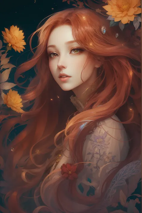 （（gorgeous 18-year-old princess）），（she has long flowing brownish-red hair），（bright and beautiful eyes），trendding on artstation，f...