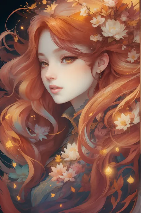 （（gorgeous 18-year-old princess）），（she has long flowing brownish-red hair），（bright and beautiful eyes），trendding on artstation，f...