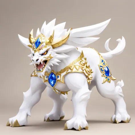 White Jeweled Beast, Synthetica, masterpiece, best quality