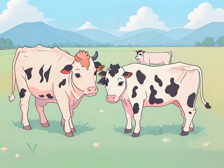 (((1cow that is standing in the grass))), cow, random cow, cow, white with black spots, closeup photo, photo shot,