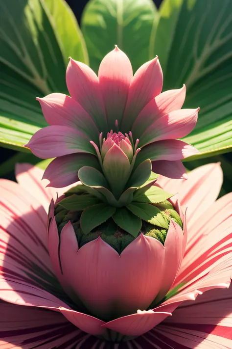 Flor Suculenta Rosa e verde