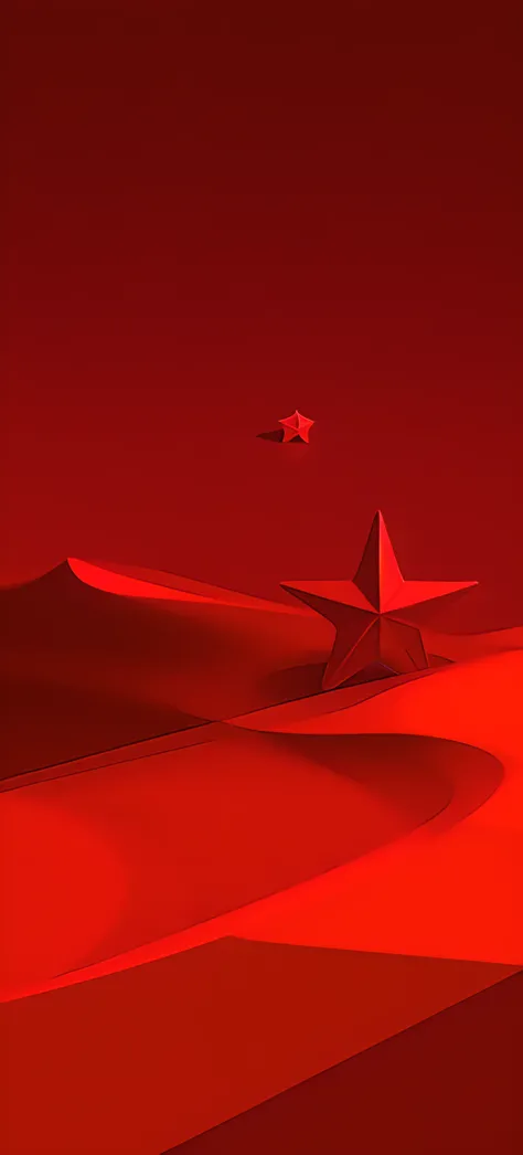 A red paper boat floating in water on red background, communist starfish, Vector background, author：Christofov Zhefarovich, beijing, in red background, red banners, red desert, Star, stars, On a red background, vector design, Red background, author：Alexand...