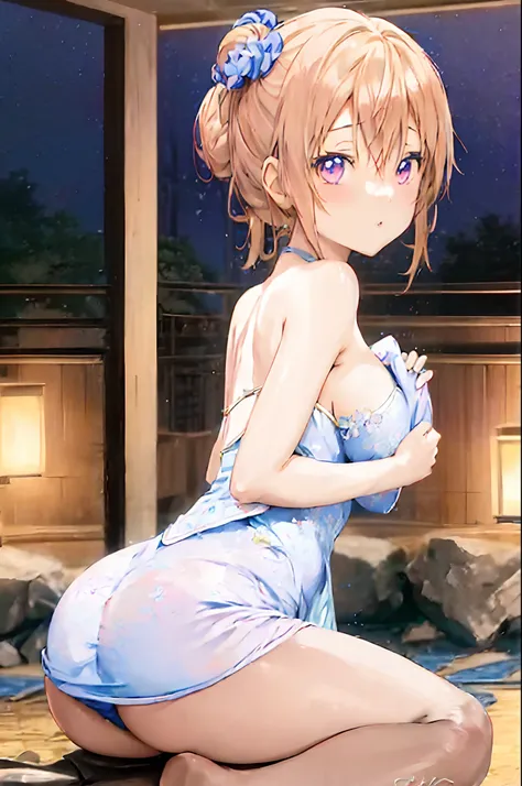 anime girl in a blue dress kneeling on the ground, seductive anime girl, anime visual of a cute girl, beautiful anime girl squatting, the anime girl is crouching, anime best girl, in style of kyoto animation, anime visual of a young woman, | fine detail an...