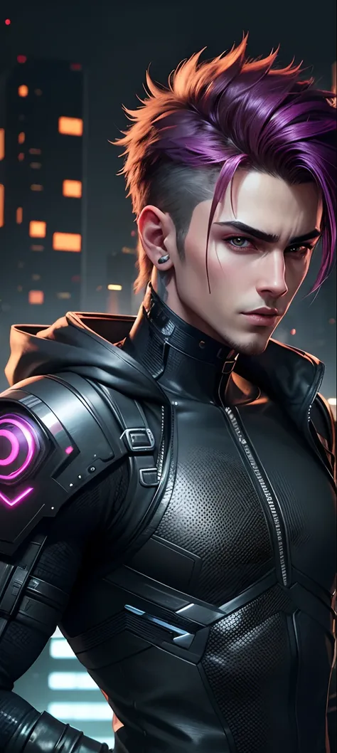 Change background cyberpunk handsome boy.realistic face.4k.ultra realistic.