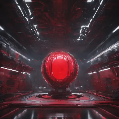 A huge red irregular sphere，There are red furniture inside，Bloody jewelry area in the back room，Various mucus，Interlaced complex，32K（tmasterpiece，k hd，hyper HD，32K） ，Yao Lang protector （realisticlying：1.4），Staggered totem，The background is pure，A high reso...