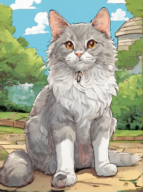 (Best quality,A high resolution,Masterpiece:1.2),Ultra-detailed,Realistic,((adolable)),Gray and white cat,Looks stupid,Silly,Four paws on the ground,standing on your feet，Three-view design,Fine details,Extremely detailed,full bodyesbian,Antagonistic male c...