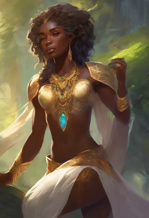 Dark skinned androgynous elf