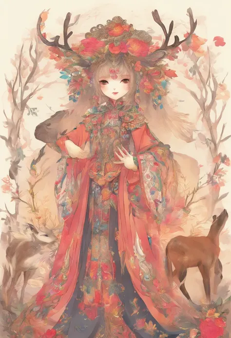 Yi or Miao clothing，deers