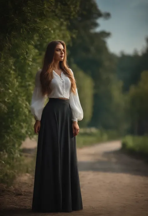 25-year-old young woman: 1.3, Long hair: 1.2, Professional skirt: 1.2, Daytime: 1.2, Square: 1.2, Cinematic lighting, surrealism, hyper HD, ccurate, Super detail, Textured skin, High detail, Best quality, 8K