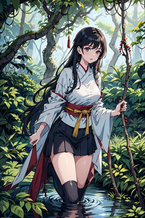 isekai fantasy、isekai jungle、sea of trees in another world、rainforest jungle、amazon's jungle、southeast asian jungles、overgrown w...