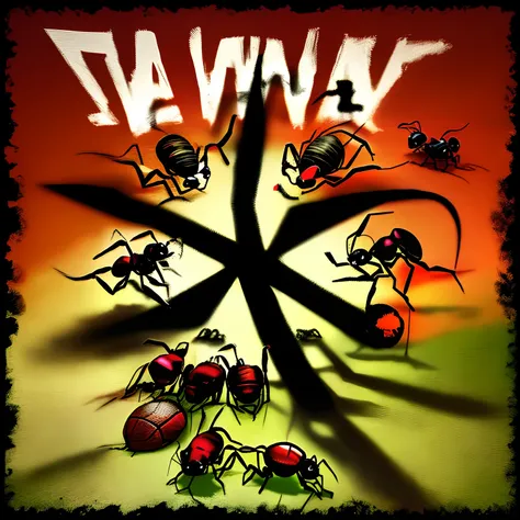 logo，War five scum，ants，team，fights，violent