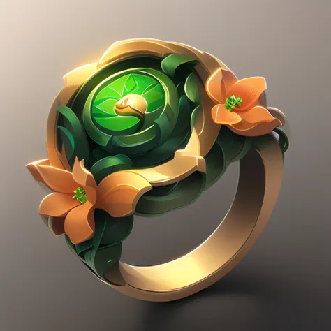 {intricate magic ringmade of vines} , cartoon, flower, game icon (masterpiece)