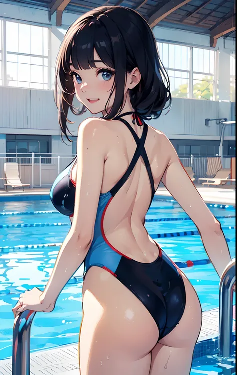 (masterpiece1.5),ultra-quality, ultra -detail,Perfect drawing,NFSW、adult lady、Beautuful Women、lustrous beautiful skin、Gentle smile、(((Beautiful swimsuit)))、(((Luxury competition swimwear))、Gorgeous、。.3D、16K illustrations、((clearface))、Hi-Res、nice backgroun...