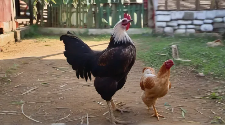 Chickens scared by possible eagle attack in Nepalese yard।