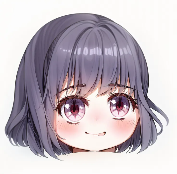 Anime girl with black hair and black eyes, There are dull hairs on the head，Anime moe art style, cute anime face, flat anime style shading, Anime style portrait, Anime Stylization, in an anime style,portrait of cute anime girl, cel - shaded art style, roun...