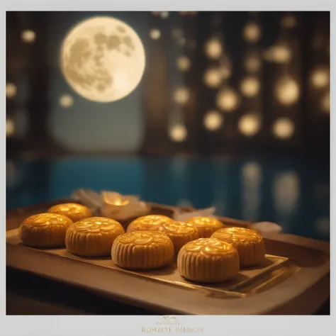 themoon, Moon cake, Mid-Autumn Festival, partially underwater shot, polar opposites, high detail, Romanticism, god rays, ray tracing, UHD, retina, masterpiece, ccurate, anatomically correct, super detail, high details, high quality, award winning, best qua...