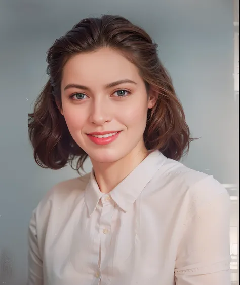 High quality image, masterpiece, detailed hair texture, detailed skin texture, detailed cloth texture, 8k, ultra detailed skin texture, skin pores, portrait of a woman, wearing shirt