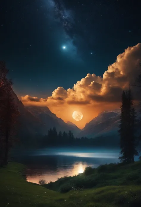 landscape,starrysky,Moon