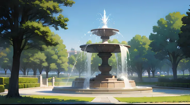 a park、The fountain、