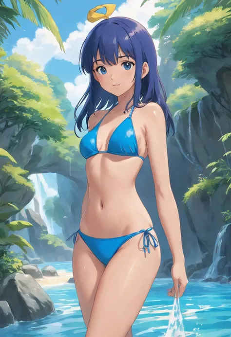 araffe asian woman in a blue bikini posing for a picture, realistic bikini, Blue Bikini, Photorealistic perfect body, Realistic Young Gravure Idol, Seductive Anime Girl, Realistic sensual gravure idol, sophisticated gravure idol, photorealistic anime girl ...