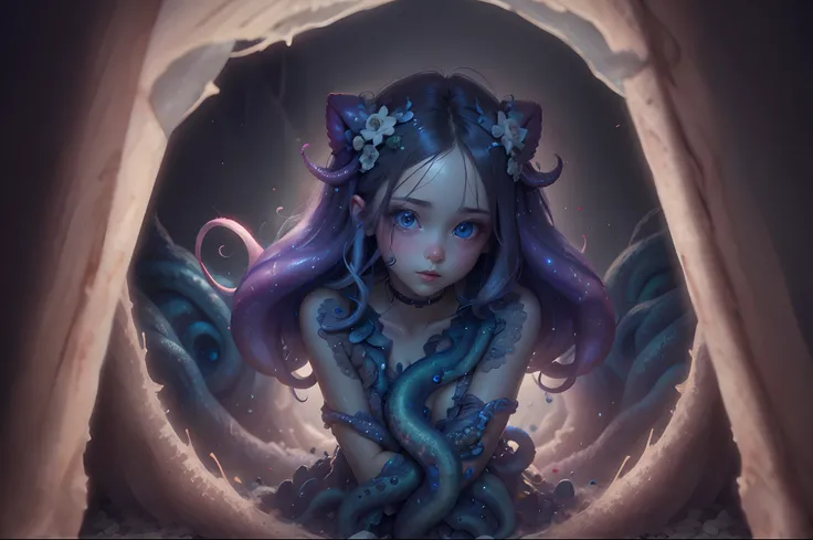 Cute girl with a tentacle in