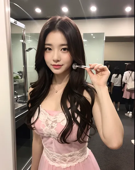 araffe girl in a pink dress posing for a picture, jaeyeon nam, sun yunjoo, chiho, lalisa manobal, 🚿🗝📝, sakimichan, park ji-min, korean idol, yukii morita, tsutomo nihie, by Ayami Kojima, narumi kakinouchi, pokimane