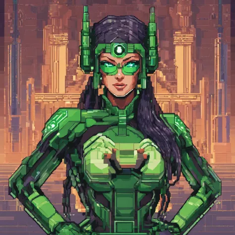 Full body A girl dressed as a cybernetic suit with green lantern using her ring against a giant monster perfect face dream shaper v7 attractive body cinematic cyberpunk intricate details photorealistic 85-mm-lens full body of the most beautiful artwork in ...