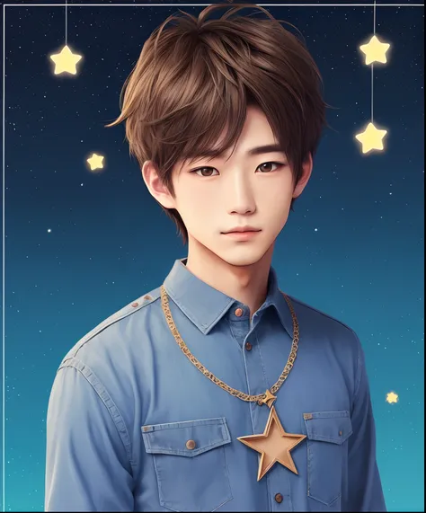 Cute Men、Star motif、Illustration style