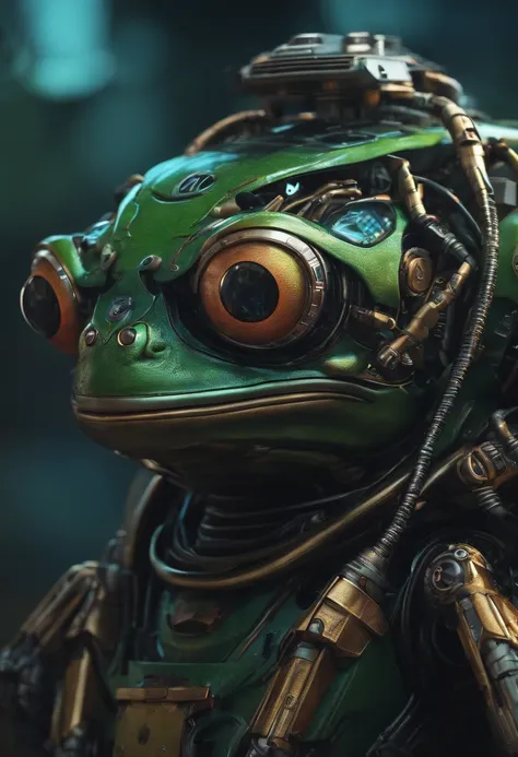 Robotic frog, estilo cyberpunk, do futuro