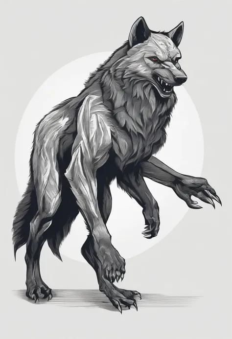 werewolf gigantic black humanoid wolf.