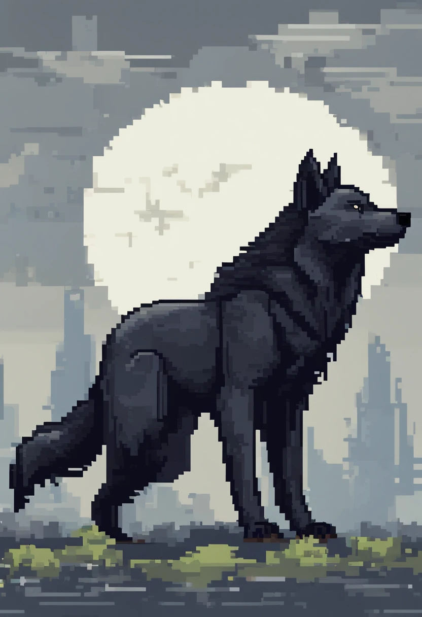 werewolf gigantic black humanoid wolf.