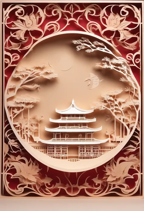 mid-autumn festival，Guanghan Palace，Moon，Laurel，arte em papel cortado，Works of masters