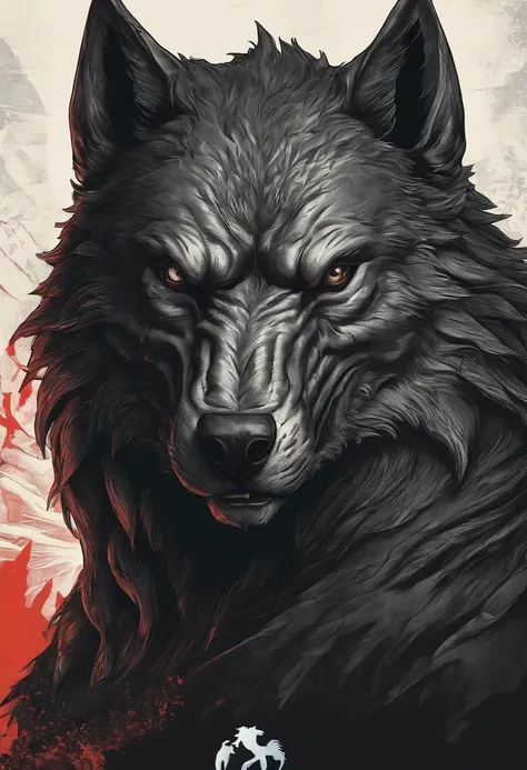 werewolf gigantic black humanoid wolf.