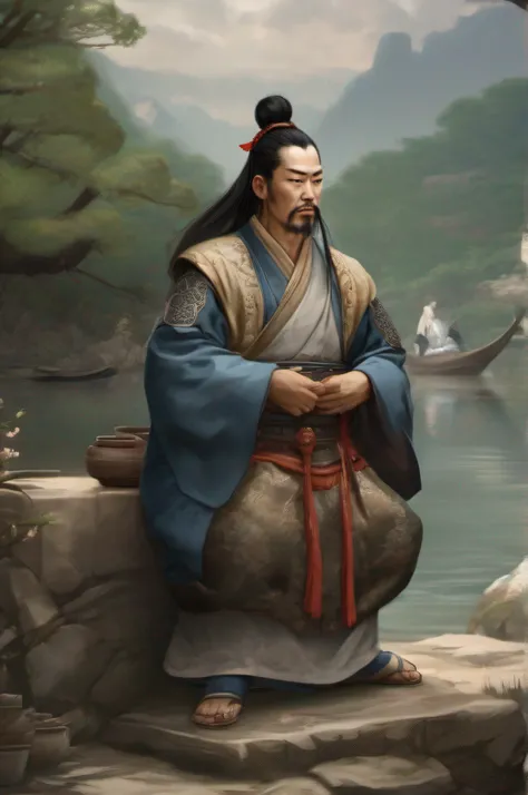 Generate 8k UHD images with the Chinese disciple expressing disapproval on his face during the feudal period.