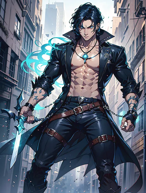 Ezekiel is a tall and wiry witch hunter with long, silver-streaked black hair and piercing sapphire-blue eyes. His sharp features and calculating gaze give him an air of mystique. Costume: He wears a tailored, dark-gray coat with silver embroidery, over a ...