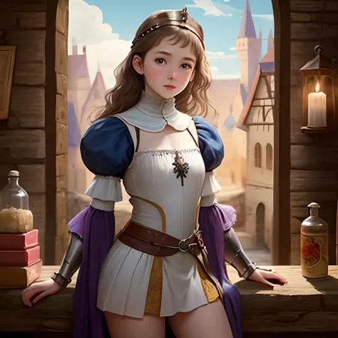 Girl in medieval times with little clothes