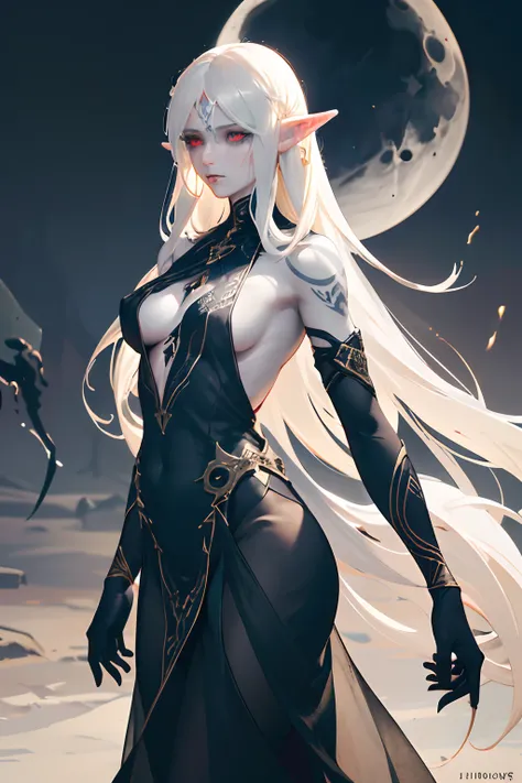 (best quality,4k,8k,highres,masterpiece:1.2),ultra-detailed,(realistic,photorealistic,photo-realistic:1.37),dark elf,gothic,large breasts,nsfw,assassin,Warhammer,see-through dress,transparent clothing,portraits,vivid colors,sharp focus,studio lighting,deta...