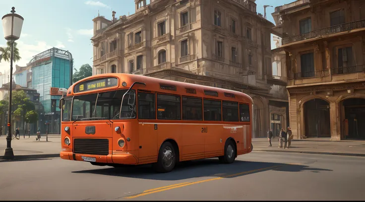 futuristic bus, brancos de fundo, Corpo Steampunk, detalhes intrincados, Magnificent, cinemactic, high resolution, 4k, letreiro busaocapixaba