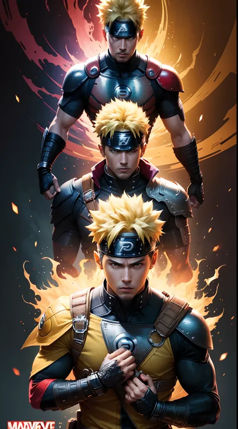 Um Poster de um filme da Marvel Comics, extremamente bonito e chamativo, um filme sobre a vida e as aventuras de Naruto Uzumaki