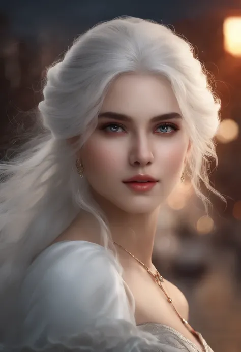 masterpiece, best quality, extremely detailed, cinematic lightning, intricate detail, highres, official art, finely detailed beautiful face and eyes, high resolution illustration, 8k, depth of field, bokeh, solo, 1boyl, a girwith white hair and red eyes, l...