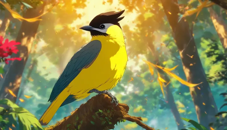 The Brave Great Kiskadee Against the Menacing Hawk

In a lush forest where tall trees touched the sky and streams sang gentle melodies, there lived a small great kiskadee bird named Valente. He was known for his bright yellow plumage and courageous heart.