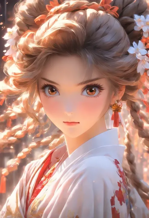 masterpiece,high quality,high-definition,extremely detailed,1girl, detailed eyes, detailed face, upper body, breast,brown eyes,hanfu,white dress,