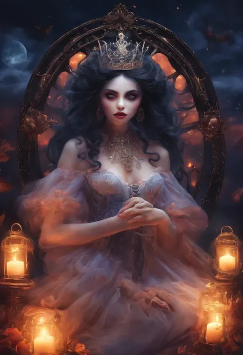 The prompt for the first theme "the goddess of Halloween" can be as follows:

"the goddess of Halloween,beautiful detailed eyes,beautiful detailed lips,extremely detailed face, long eyelashes,ethereal beauty,dark enchantress,vibrant colors,hauntingly beaut...